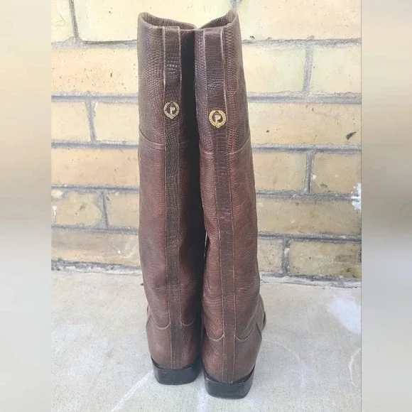 Pollini Python Brown Knee-High Boots - Picture 3 of 10